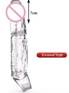 Elite Transparent Reusable 7cm Penis Extender Sleeve